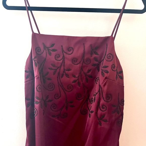 Rampage Juniors Wine / Burgundy Embellished Long Dress - Picture 3 of 6